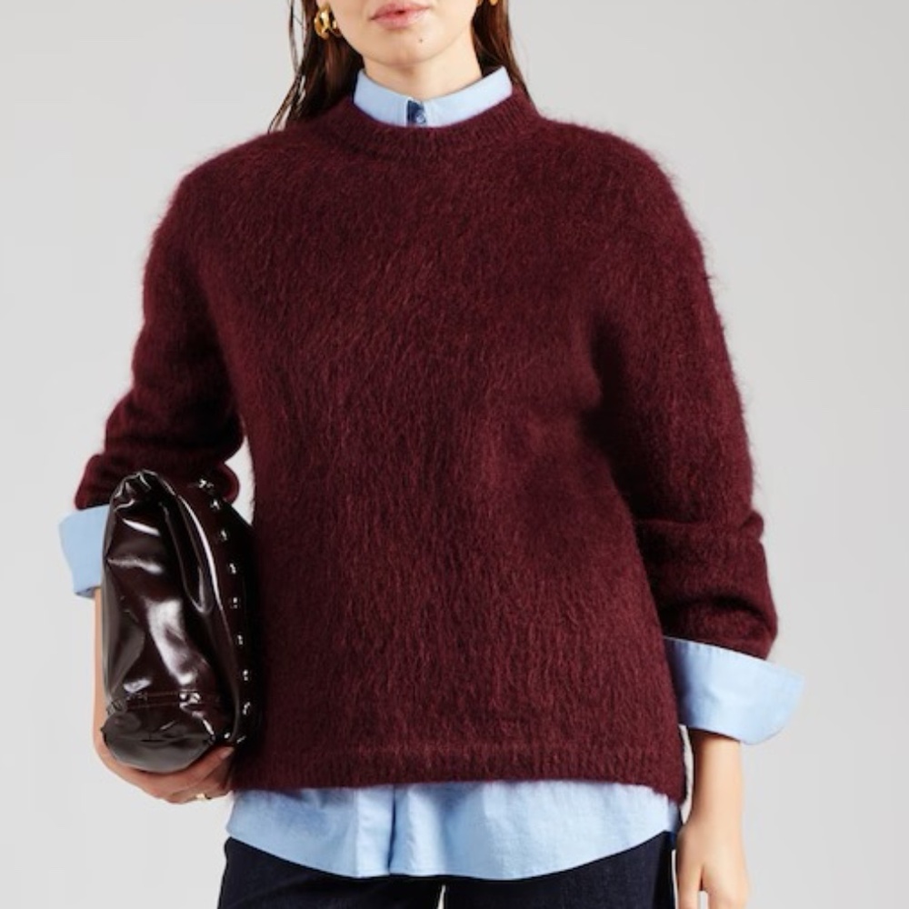 & Other Stories Mohair Wool Sweater Burgundy Size Medium NWT